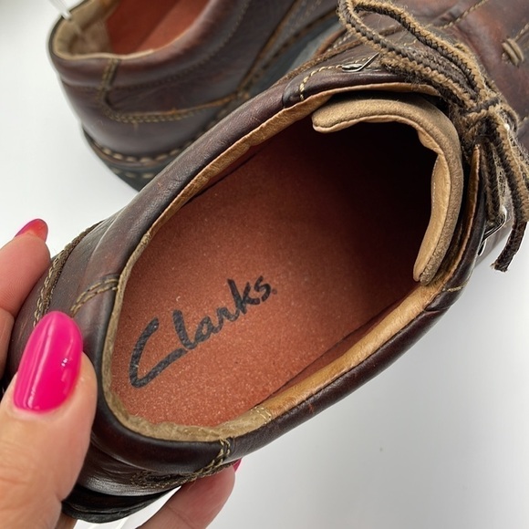 CLARKS leather distressed men’s shoes size 8W - Picture 8 of 10